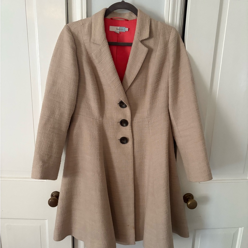 Boden Beige Textured Women's Coat